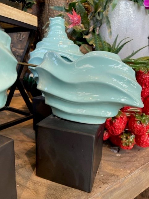 Decoratieve vaas op standaard (S) PTMD - Ptmd blauw1 1 - 2022000097